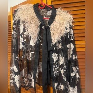 Black sheer button down shirt